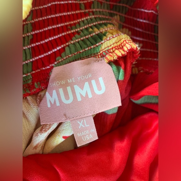 Show Me Your Mumu Red Sunflower Fields Sleeveless ClaireMini Dress Size XL EUC - Picture 5 of 8